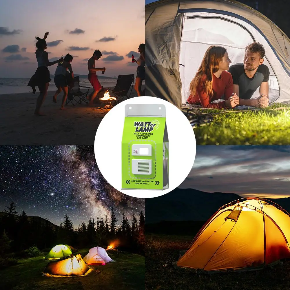 Camping Lamp Portable Salt Water Outdoor LED Emergency Energy Saving Travel