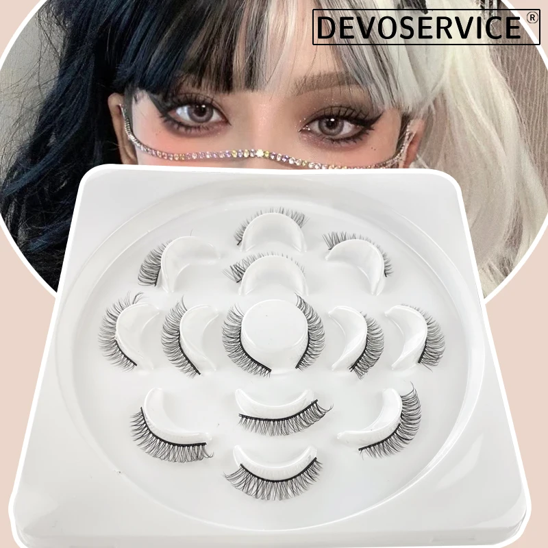 

DEVOSERVICE New DD Curl Faux Mink 3D Mink Eyelash Bulk Wispy Natural Thick 7 Pairs Fake Lashes Fluffy Long False Eyelashes