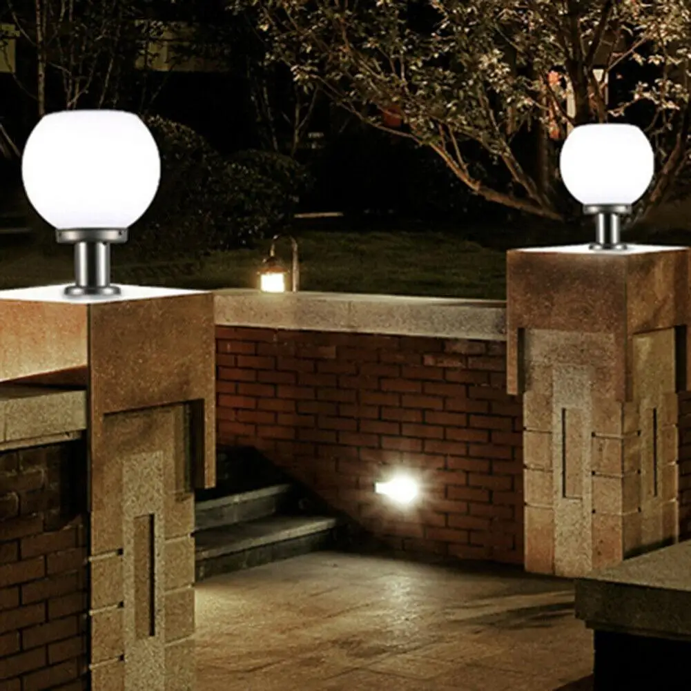 Description Picture 6 of itemLED 20cm Acrylic Round Ball Light Solar Power Outdoor Pathway Wall Pillar Lamp