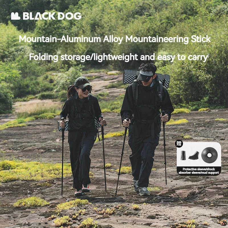 Naturehike BLACKDOG 3-Section Trekking Pole Aluminum Alloy Folding Teleskopic Light Professional Walking Hiking Climbing Stick