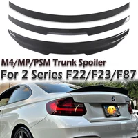 Rear Bumper Spoiler Lip Carbon Fiber MP M4 PSM Style Roof Trunk Wing Tail For BMW 2 Series F22 F23 F87 2014 -2021 Gloss Black 1
