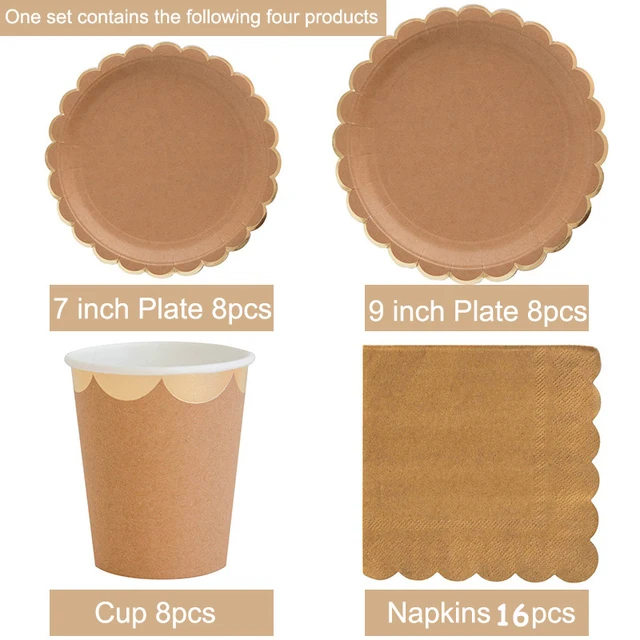 40-Pack Wood Grain Pattern Paper Napkins - Disposable Party Tableware