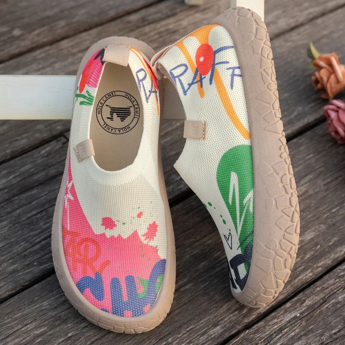Inner Heightening Damen-Ganzjahres-Slipper mit weicher Sohle, gestrickt, für Sport und Freizeit, verbreitert, rutschfest, zum einfachen Hineinschlüpfen, Plateau-Schuhe – Detail 12