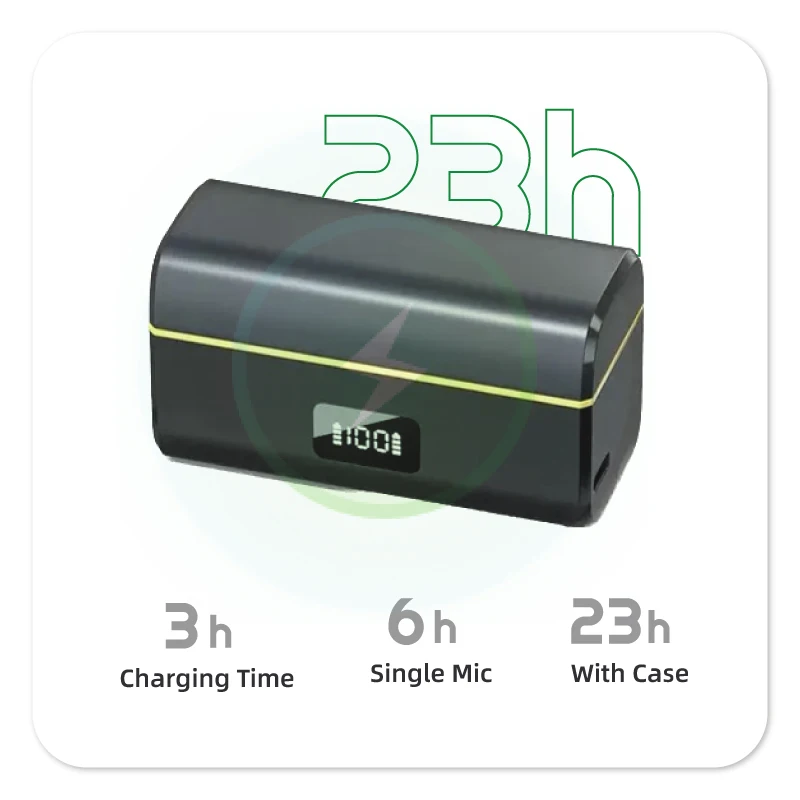 Microphone sans fil 2 en 1 pour Insta360 X5/X4/Go Ultra utilisé en extérieur, avec un smartphone en arrière-plan.