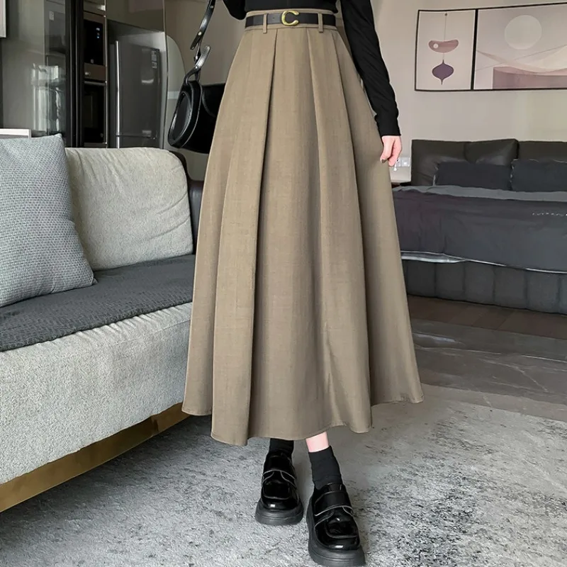 FIGOHR Korean Full Skirt 2024 Spring Summer Newly High Waist