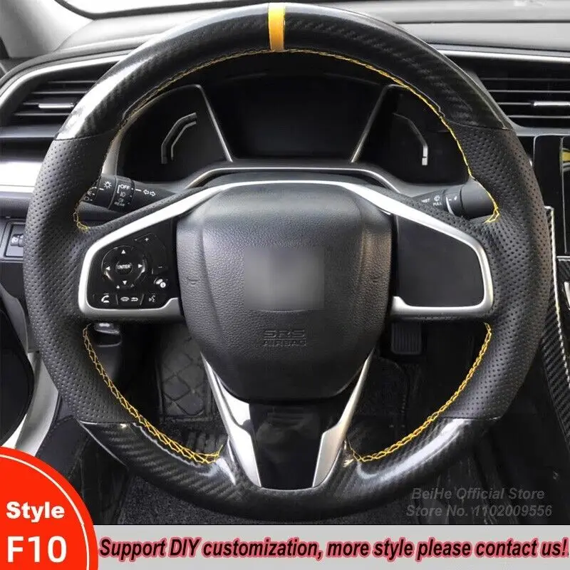 

DIY Hand-Stitched For Honda Civic 10 CR-V CRV Clarity DIY Suede Car Steering Wheel Cover Wrap F10 Interior Accessories