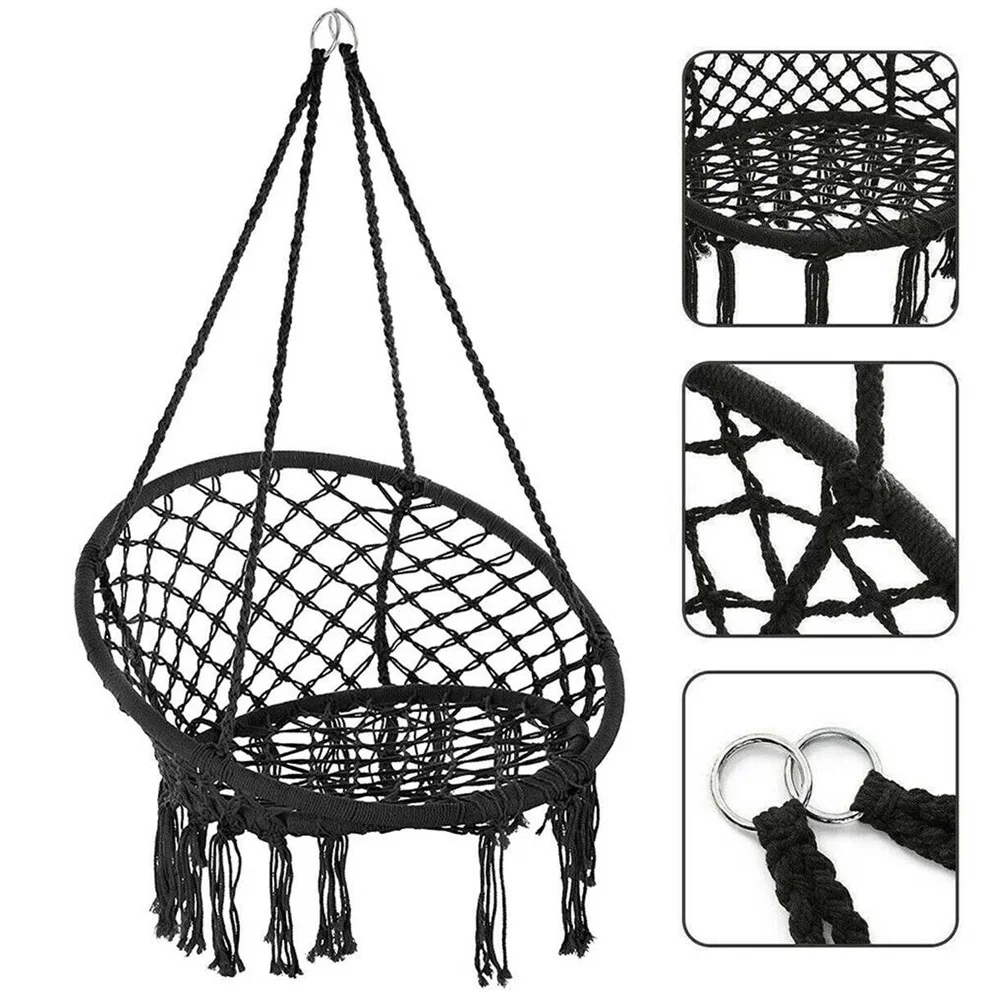 Description Picture 4 of itemOutdoor Indoor Garden Chair Best Patio Swing Hanging Cotton Rope Garden Sofa Hand-woven Tassels Freeshipping