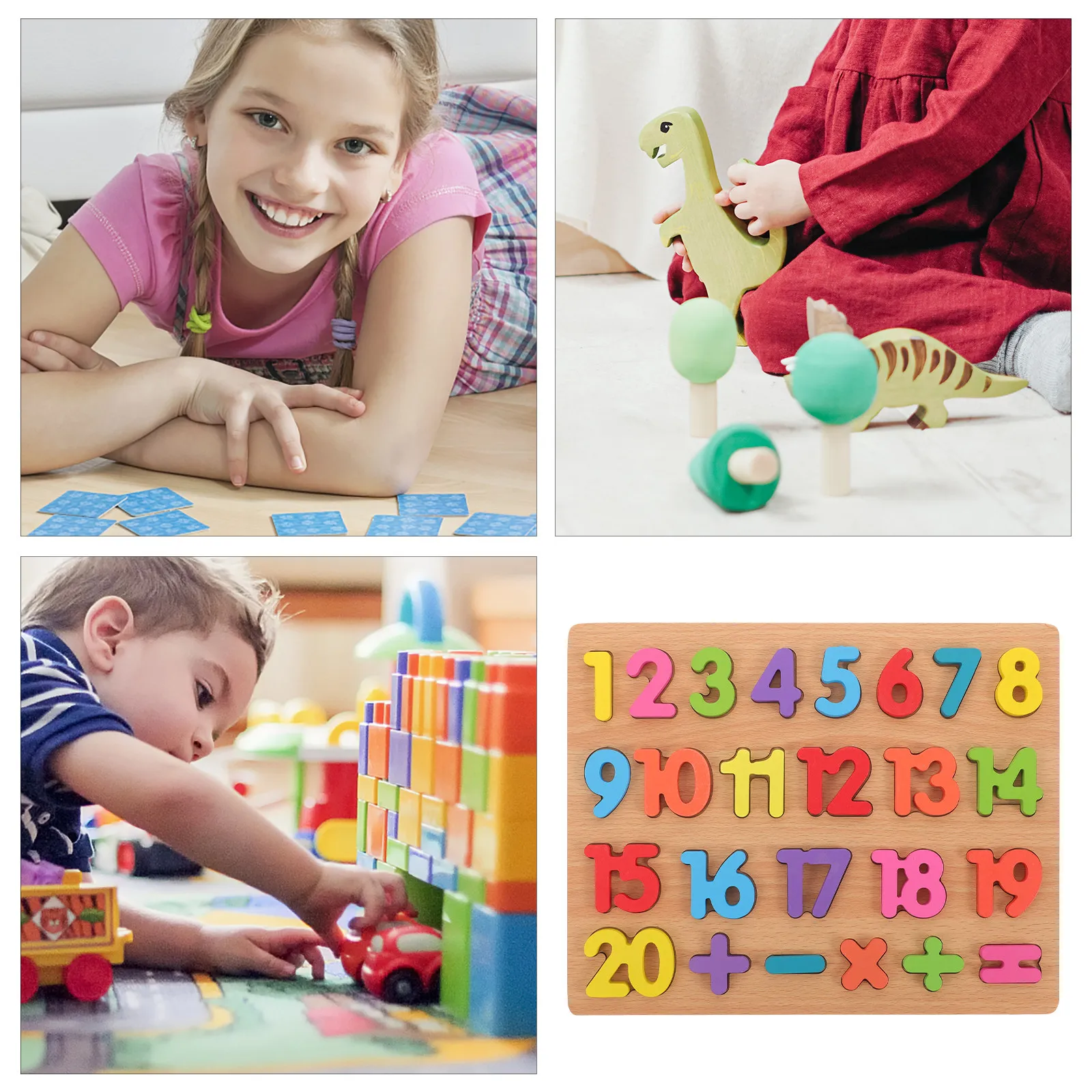 어린이를 위한 나무 1-20 숫자 퍼즐 보드(3-14세) 덧셈, 뺄셈, 숫자 세기, 조기 수학 능력, 글자, 색깔, 파닉스 학습