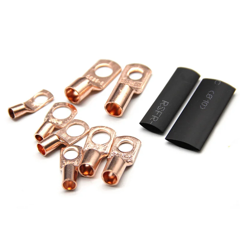 

140/60pcs Assortment Car Auto Copper Ring Terminal Wire Crimp Connector SC Bare Cable Battery Terminals Soldered Connectors Kit