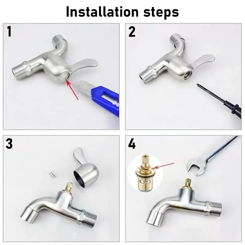 1Pcs Quick Opening Copper Switch Handle Faucet Valve Core Easy Installation Faucet Replacement Part Bathroom Accessories