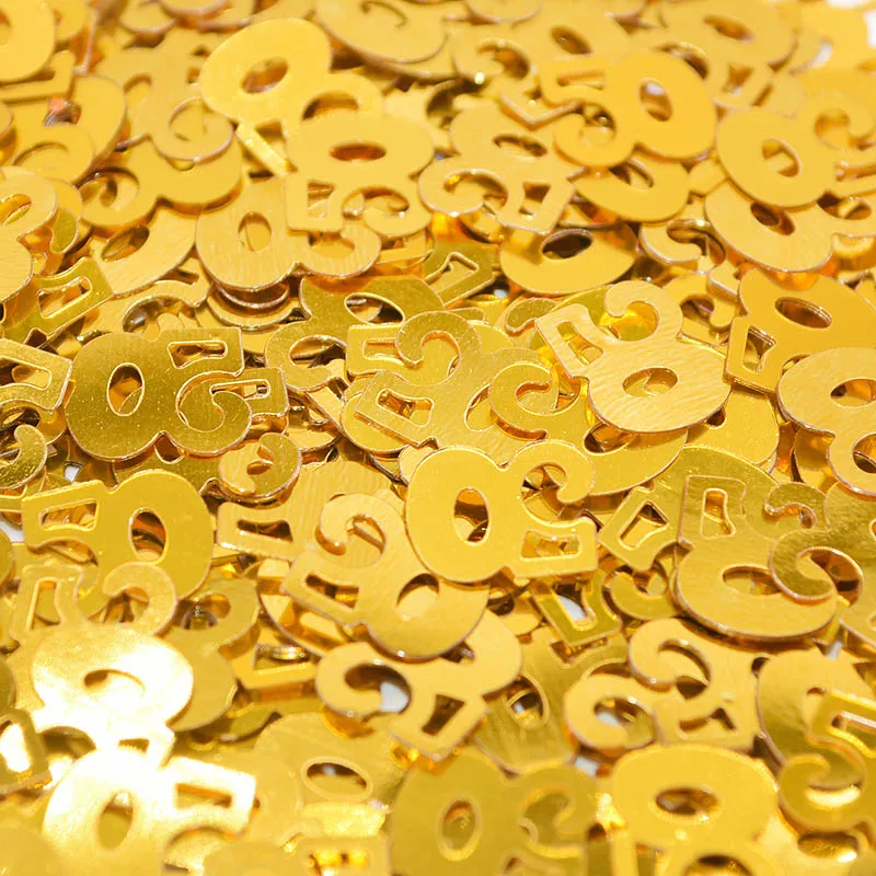 15 gr/beutel Goldene 18 30 40 50 60 Anzahl Pailletten Konfetti Für Jahrestag Geburtstag Party Dekoration Geburtstag Tisch Konfetti Dekor – Detail 7