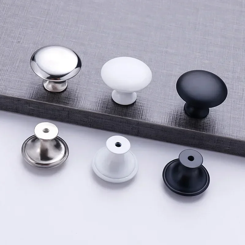 Furniture Handles Single Hole Mushroom Type Clothes Door Cabinet Pulls Round Stainless Steel Drawer