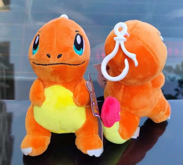 20pcs Plush Dolls Keychain 10-15cm Pendant Psyduck Eevees Bulbasaurs Squirtles Charmanders Toys Gift 3