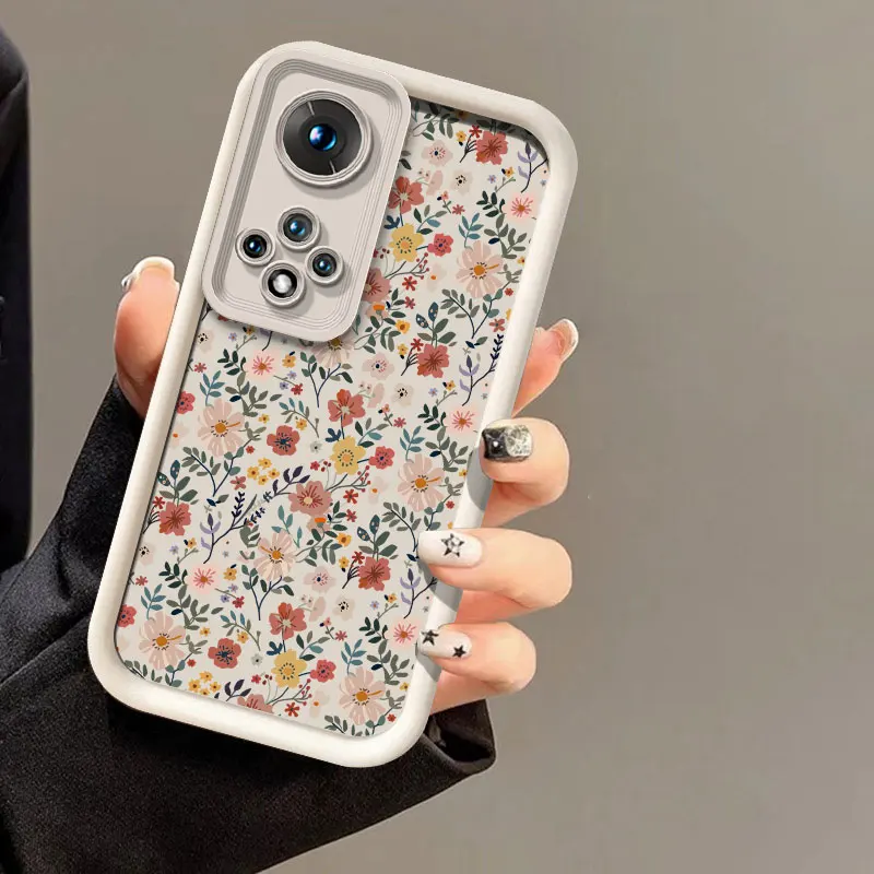 Romantic Flowers Pattern Shockproof Silicone Phone Case