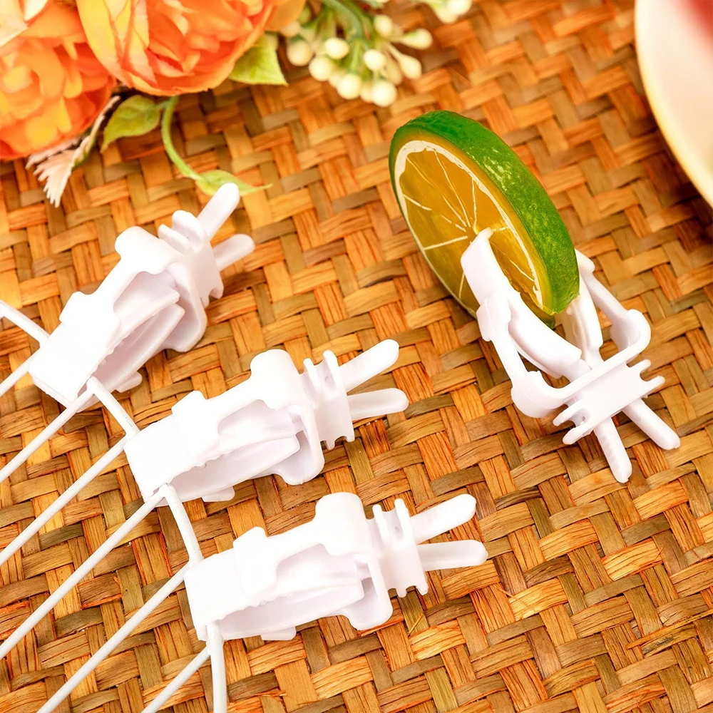 12pcs Birds Food Holder Pet Parrot Feeding Fruit Vegtable Clip Cuttlefish Bone Feeder Device Pin Clamp Bird Cage Accessories