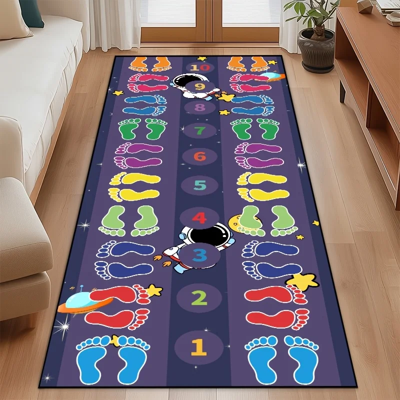 Hopscotch Hopscotch-Spielteppich, weicher Teppich für Schlafzimmer, Nachttisch, langer Teppich, rutschfeste Matte für Wohnzimmer, Flur, Heim-DIY-Deko-Geschenk