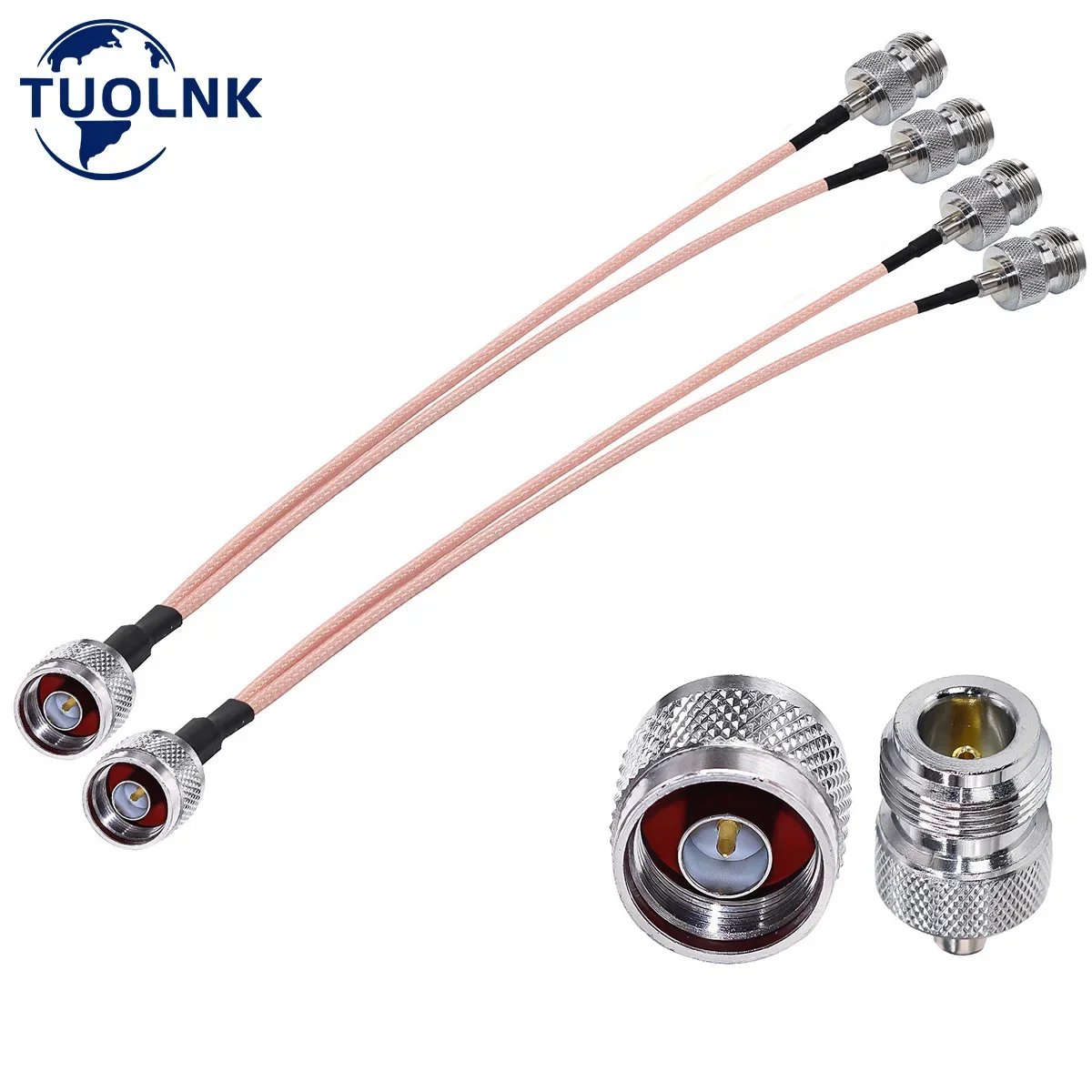 N Type Splitter Cable N Male to Dual N Female 1 in 2 Out Y Type Extension Cable 8inch (20cm) 3 Way RG316 V Shaped Cable 2PCS