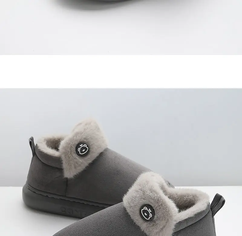 Comwarm Winter Pelzige Schneestiefel für Damen, Outdoor-Stiefeletten, Plateau-Hausstiefel, Plüschfutter, gemütlich, warm, Damen-Baumwollstiefel – Detail 13
