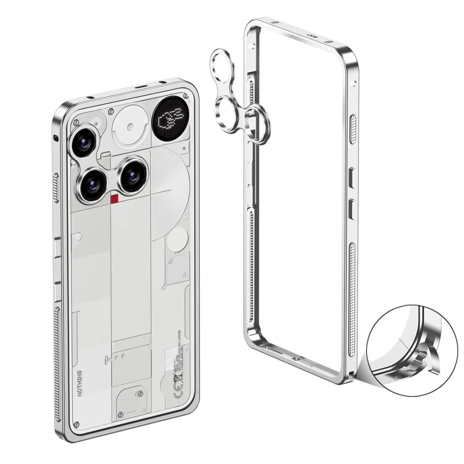 Fashionable Shock-resistant Metal Frame Case with Fine Hole Lens and Skin-friendly Design