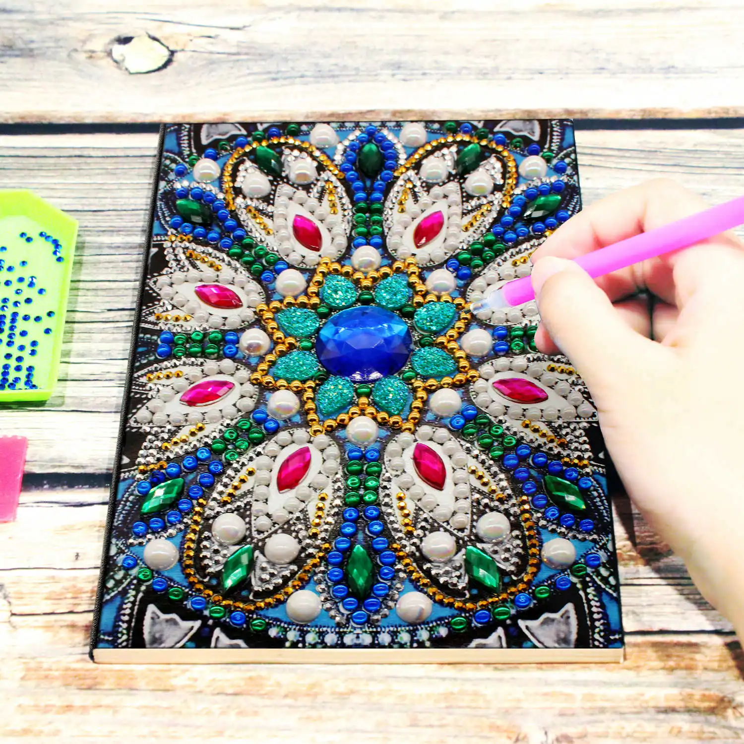 Diamond Painting AZQSD Diamond Painting Mosaic Notebook Special Shaped Flower Mandala Patterns A5 Diary Book Embroidery Gift DIY