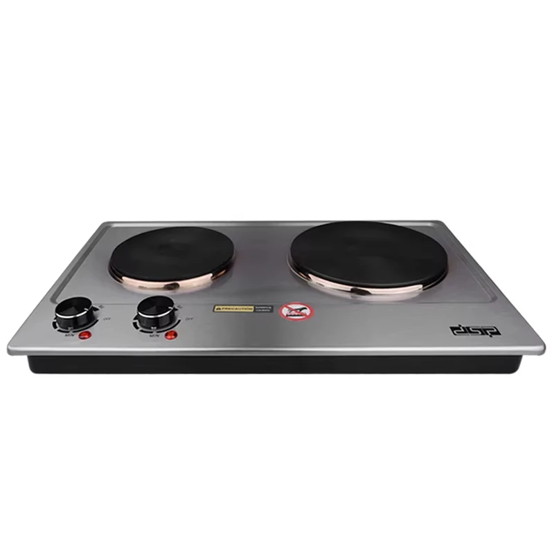 Houselin Double Cooktop Electric Stove,1500 Watts Electric Hot Plate, emperature Controls, Power Indicator Lights,Easy to Clean