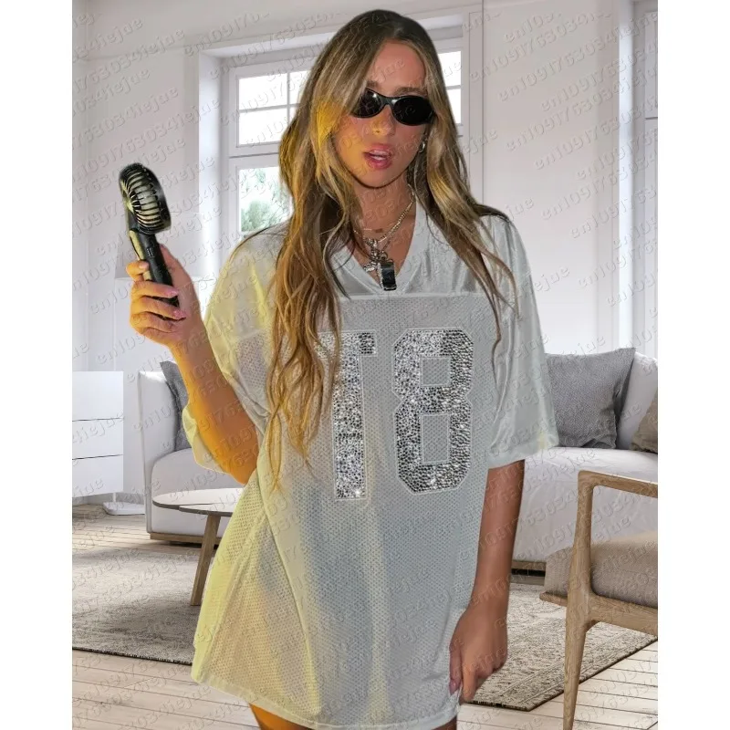 2026 Sommer Neu Tate Mcrae Fußballtrikot T8 Mcrae Musik Party Shirt Damen Y2K V-Ausschnitt Modisch Lässig Bequemes Sport-Oberteil