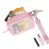 Women's Keychain Wallet The Iris Wallet Zip Waterproof Nylon Card Wallet Pouch Wristlet Zip Card Case with Clear ID Window 2