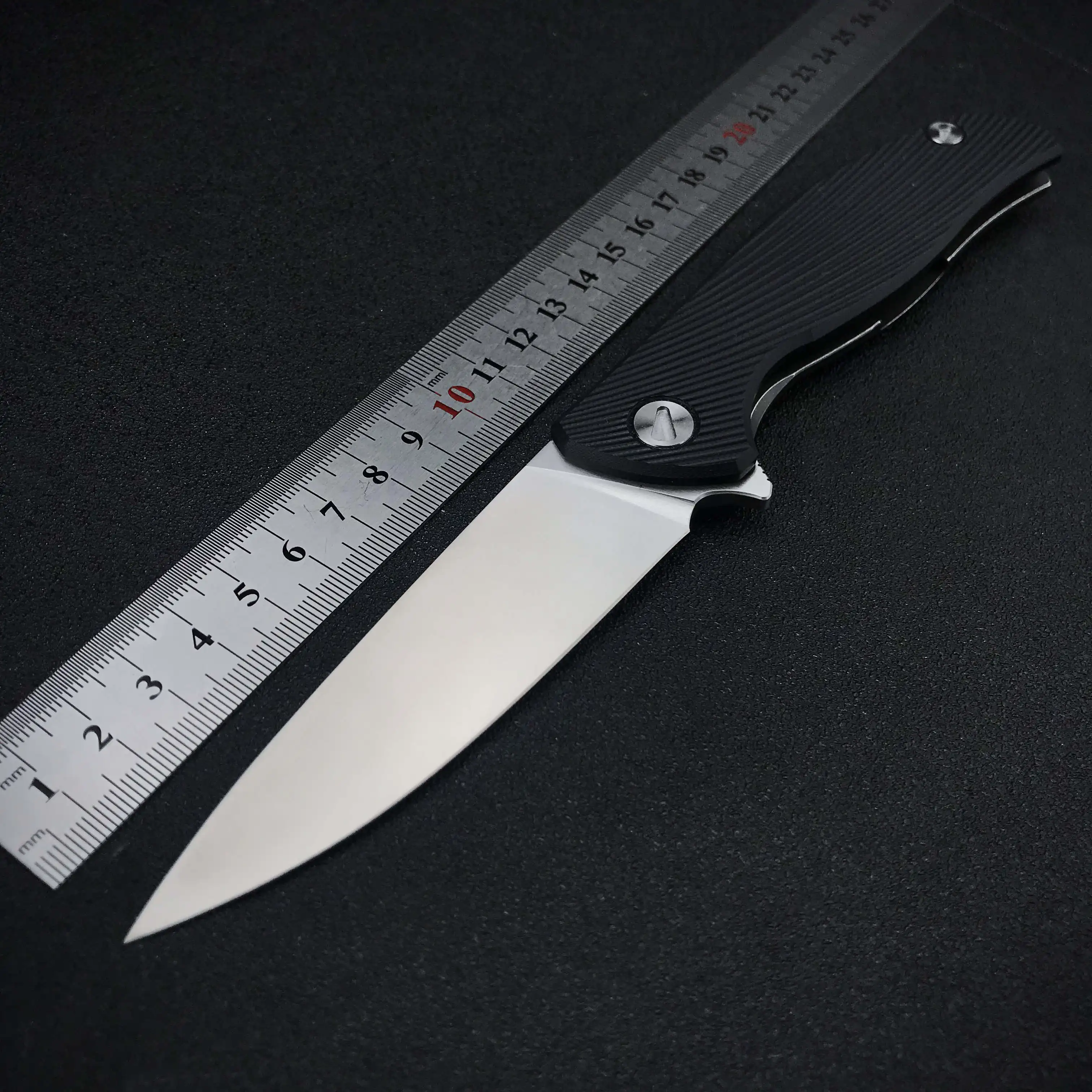 Карманный складной нож-подшипник Flipper ручной клипса черного цвета G10 для