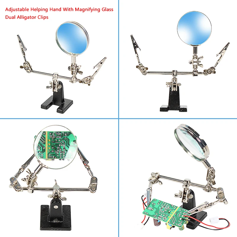 Red Soldering Iron Kit Adjustable Temperature 110V 220V 80W Soldering Iron Kit With ESD Heat Insulation Working Mat Welding Tool 6