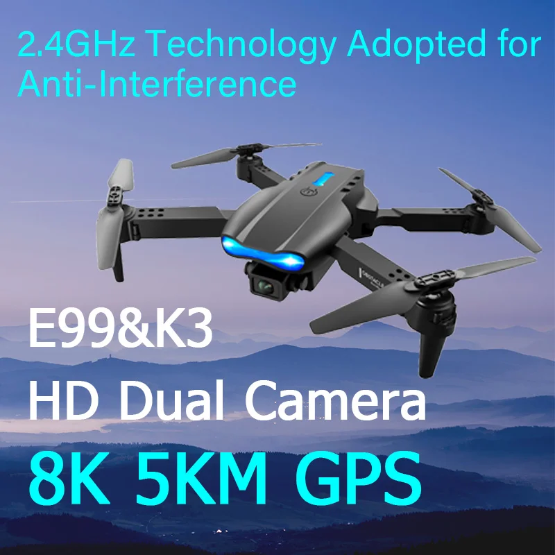 

PYLV E99 4K Drone Professional Dual Camera With WiFi 5G FPV Aerial Photography Foldable Obstacle Avoidance Quadcopter Dron Toys