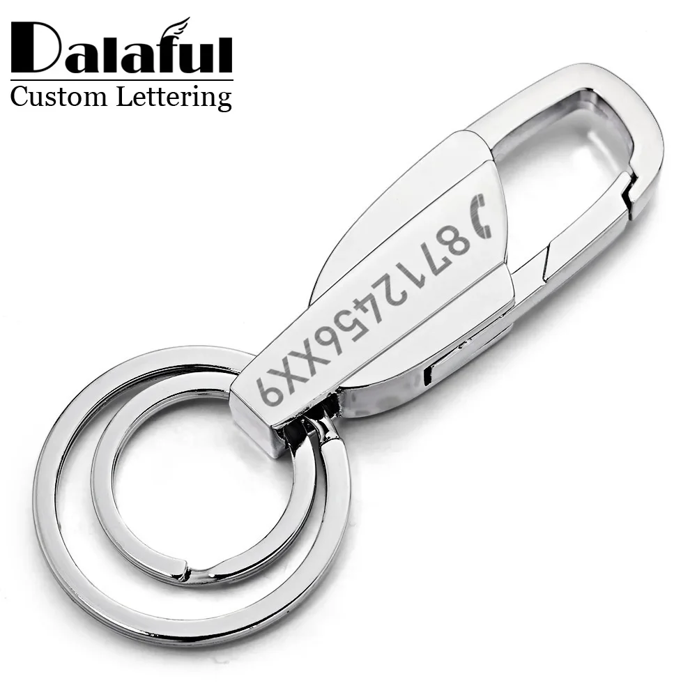 Custom Lettering Keychains Stainless steel Keyrings Metal Engrave Name Customized Logo Key Chain For Car Women Men gift K372