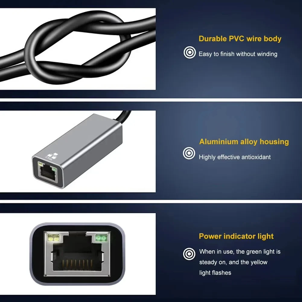 Usb 3.0 Type-c To Rj45 5gbps Ethernet Adapter And Usb Hub_voghion.com
