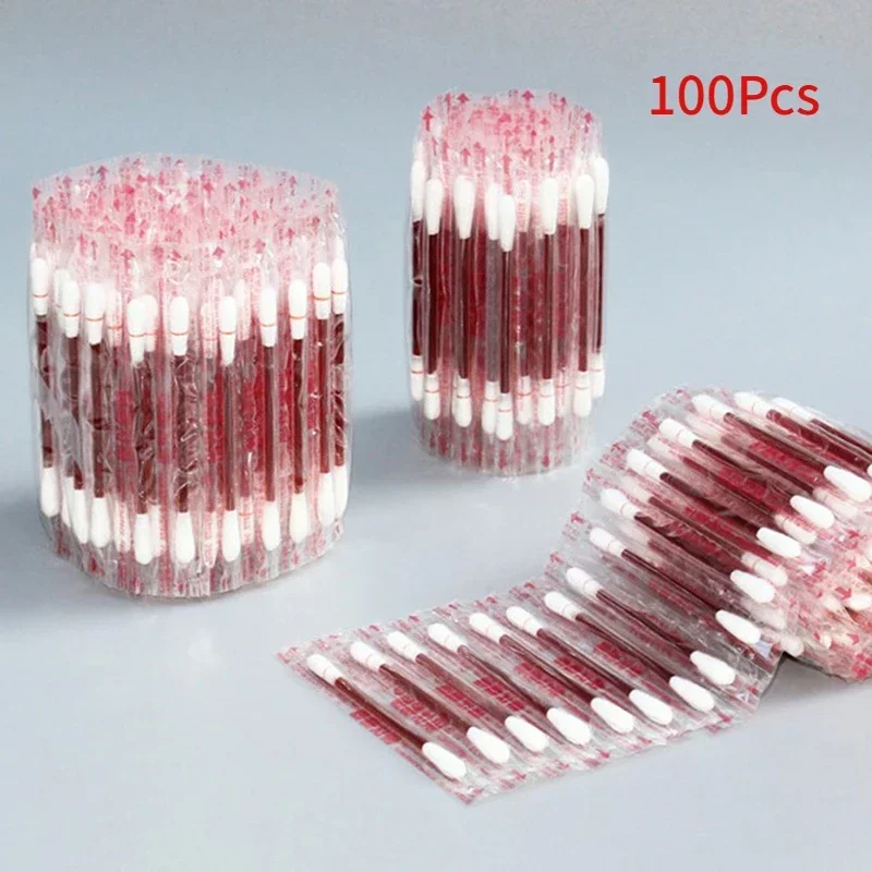 Disinfected Wood Iodine Double Cotton Swab 50/200Pcs/lot cotton swabs wood cotton swabs disposable cotton swabs iodine swabs