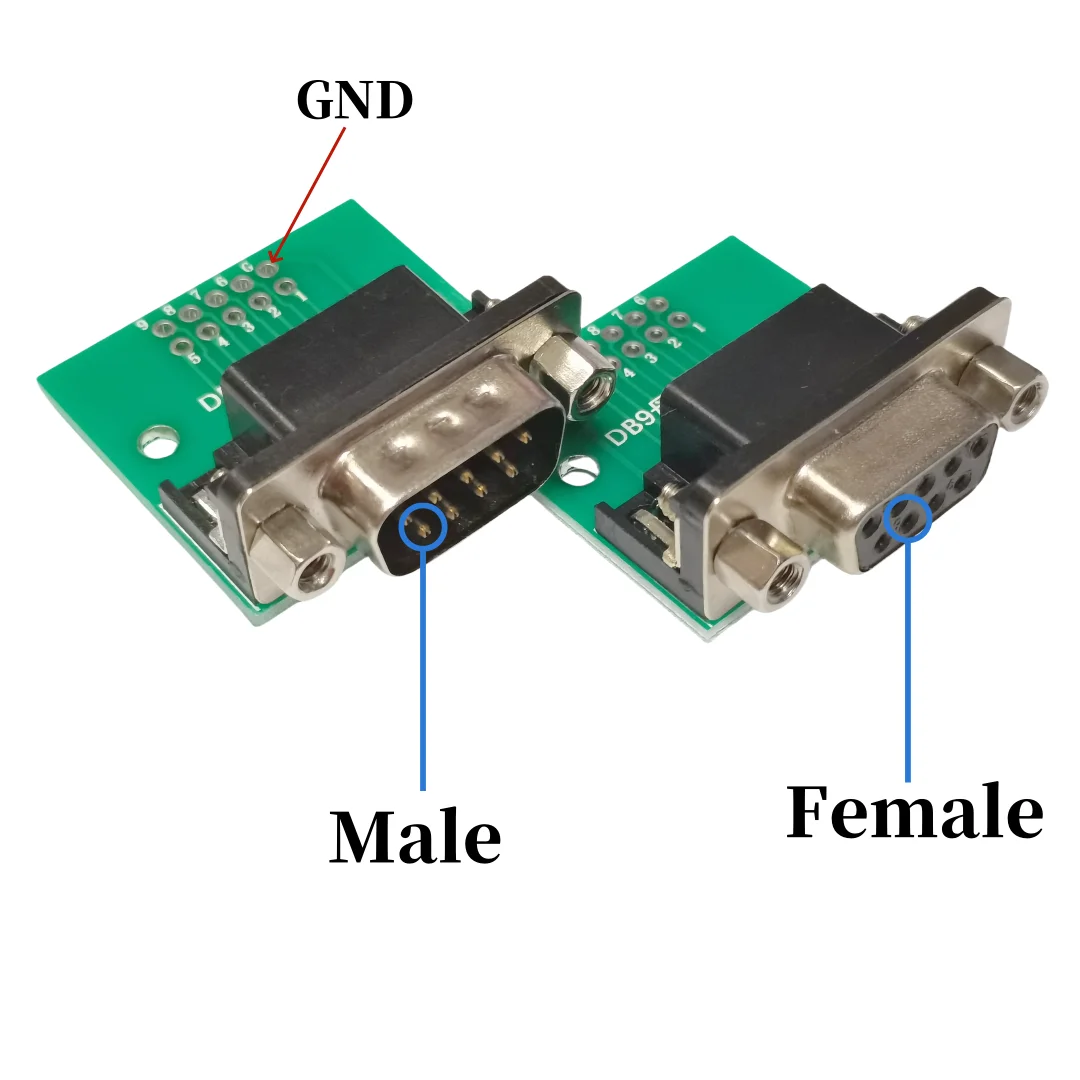 TZW DB9 Male and Female Base Test Board 9P Male and Female Base Adapter Board To 2.54DIP Data Cable Adapter PCB