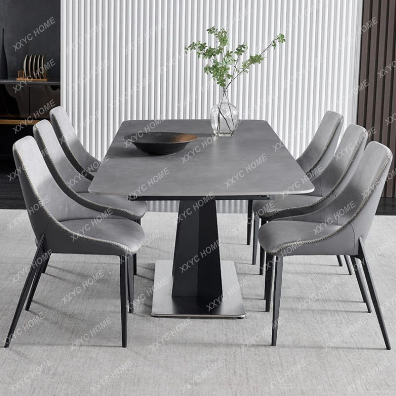 

Dining Table Light Luxury Multi-Functional Home Small Apartment Nordic Retractable Dining Tables and Chairs Set Lengthened
