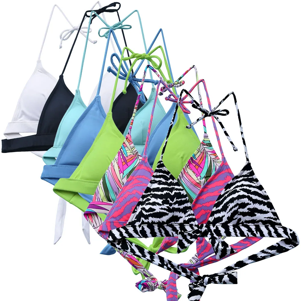 

Special Offer Women Swimwear Triangle Bikini Top Pink Zebra Pattern Sexy Secret Sathing Suit Bikinis Brazilian Swimsuit