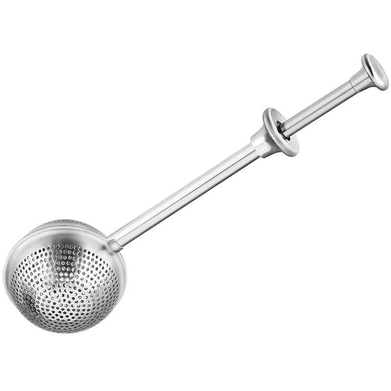 Stainless Steel Telescopic Syringe Tea Ball Weibao Flavoring Ball Tea Drain Press Type Infuser