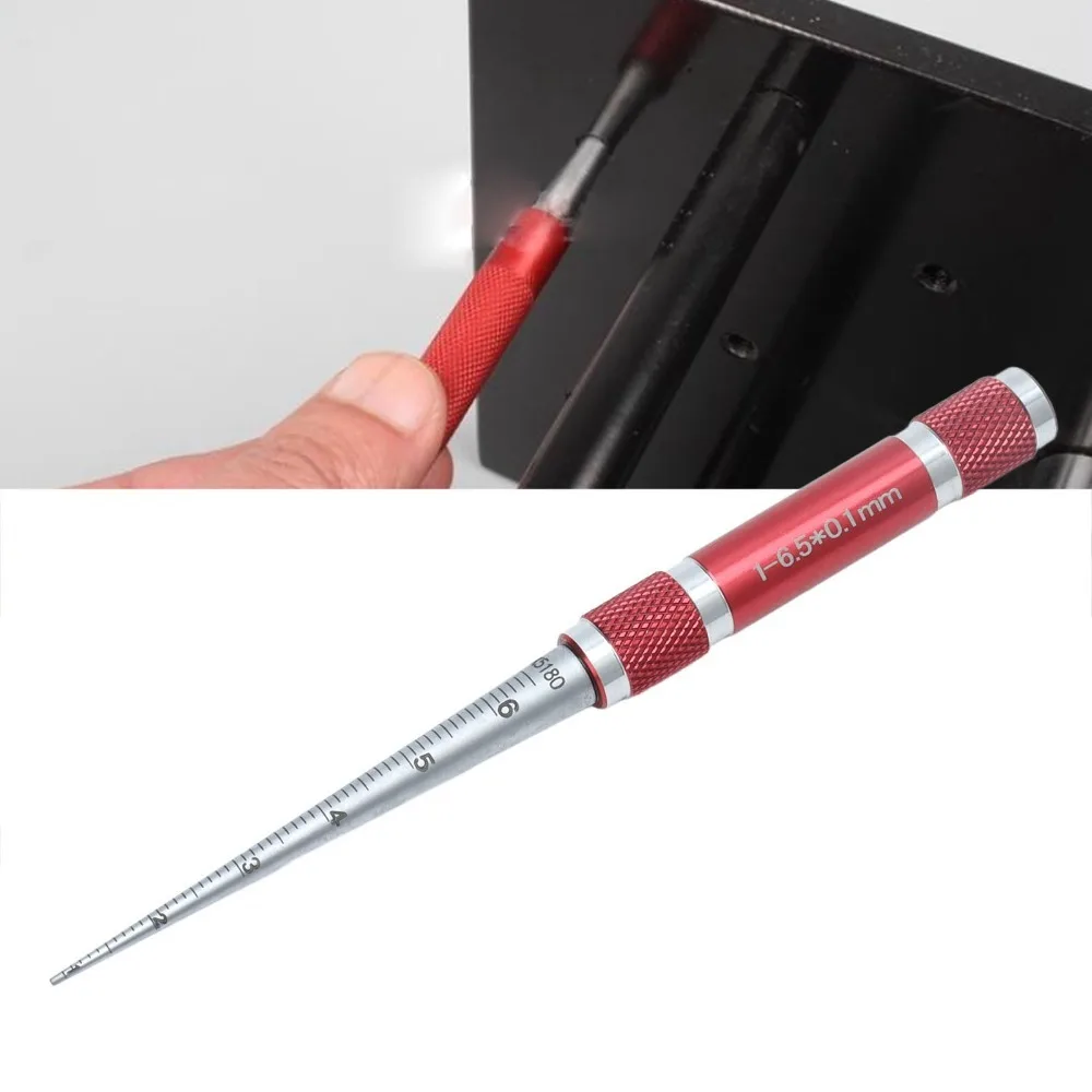 1?6.5mm 조리개 게이지 원뿔형 은색 내부 구멍 직경 측정 도구 크롬 도금 탄소강 테이퍼형 구멍 자