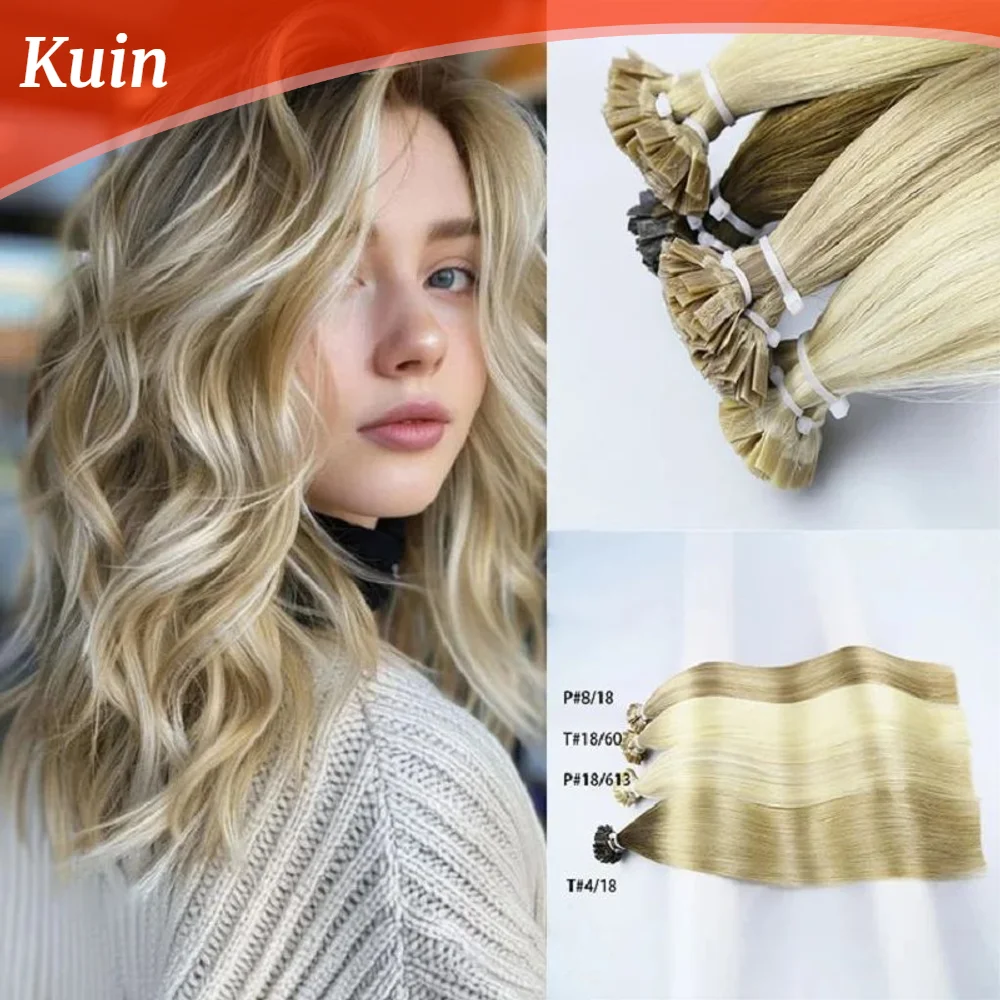 Human Hair Extensions Straight Flat Tip Keratin Capsule 50pcs/Set 12-26inches human hair extension