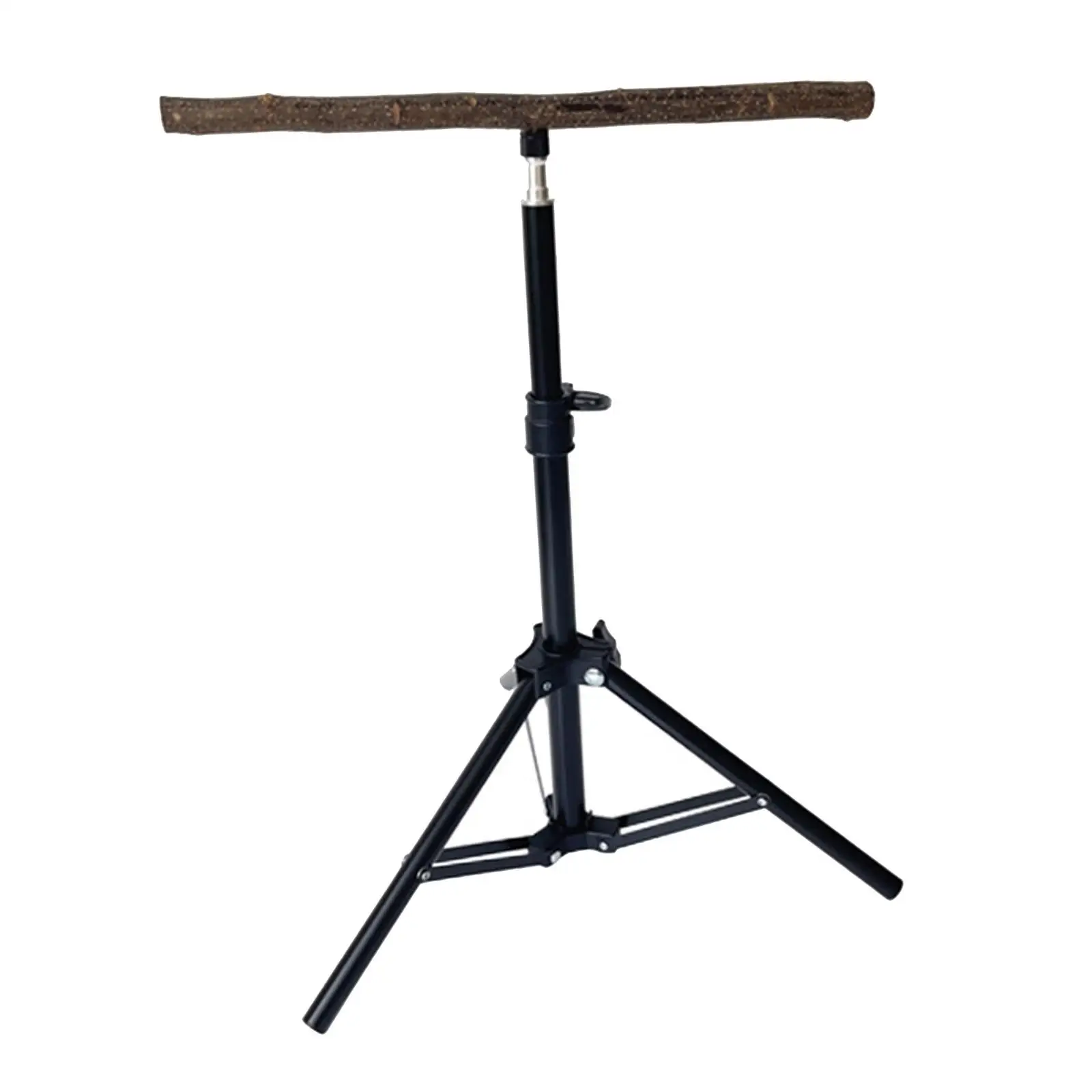 Wooden Parrot Perch Height Adjustable Tripod Stable Exercise Toy Parrot Floor Stand Pet Supplies for Finches