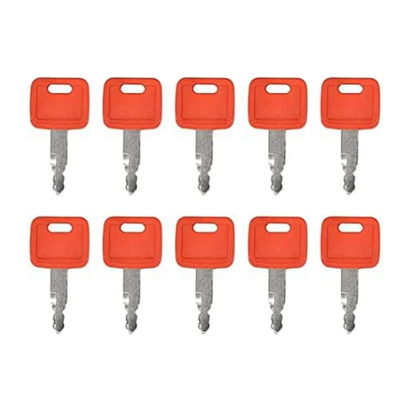 

10Pcs Ignition Keys H800 Parts Component For John Deere Excavator Case Dozer Fiat Hitachi New Holland AT194969 AT147803