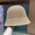 Summer Women Breathable Hollow Knit Bucket Cap Outdoor Fashion Joker Dome Sun Hat Wide Brim Foldable Beach Hat for Female 11