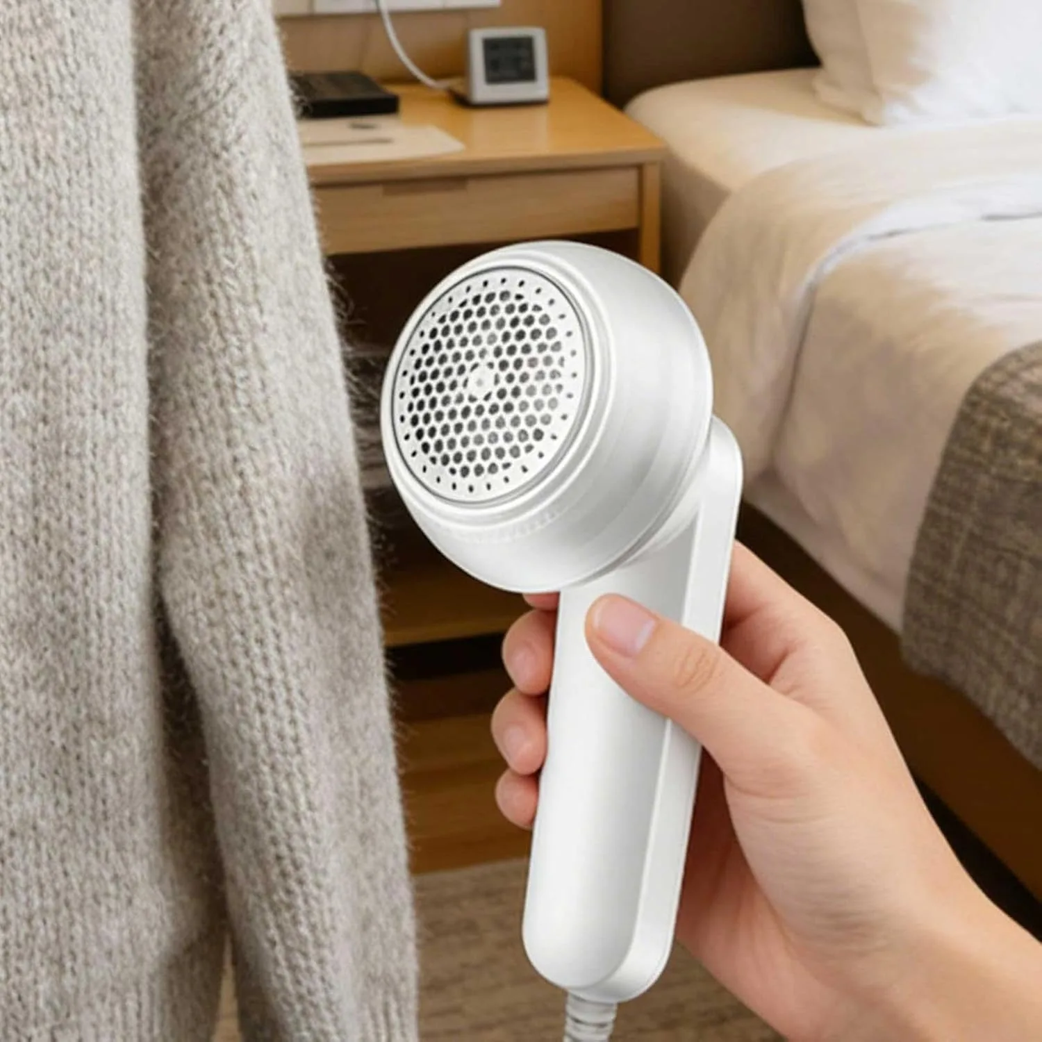 Electric Lint Remover Rechargeable - New Portable Instantly Lint Remover, Magic Fabric Shaver Fuzz Remover, Electric Lint Remover for Clothes, Effective Lint Shaver for Home Daily Use (White) 3