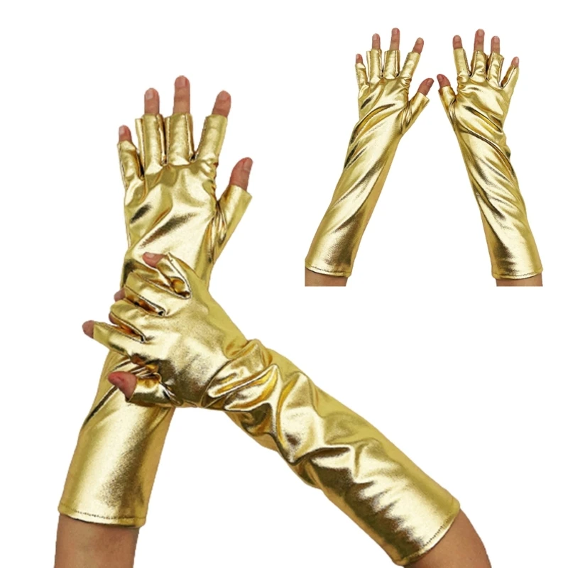 

New Sexy Metallic Gloves Spandex Gloves for Opera for Women and Girls Gift