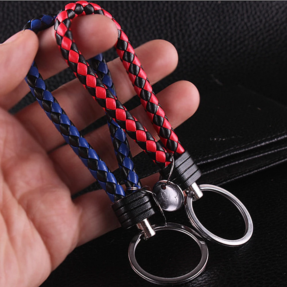 Portachiavi Intrecciato In Pelle PU XIMEO Con Moschettone E Anello Girevole – Per Chiavi Auto, Casa, Borse – Regalo Uomo E Donna