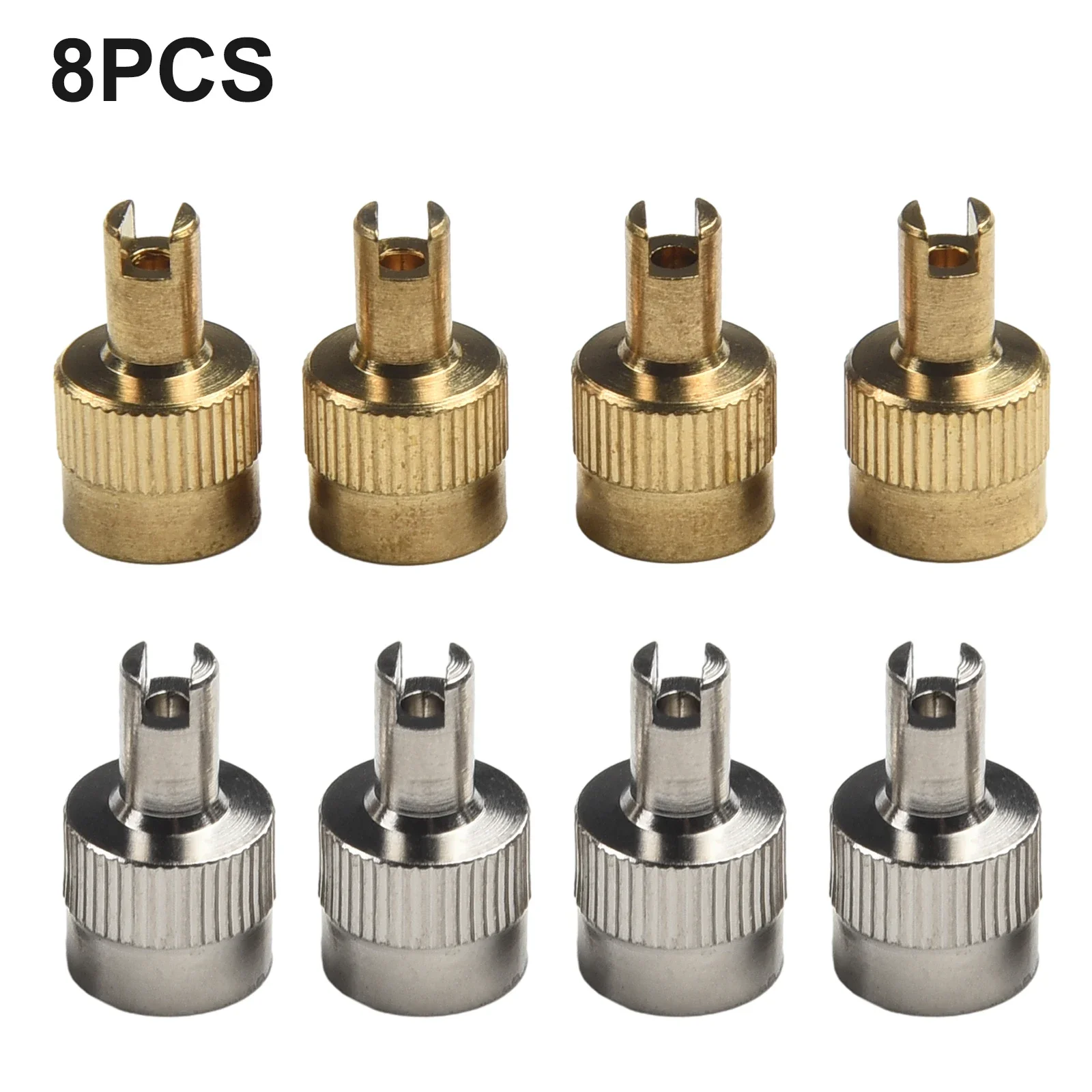 

Tire Tool Cap Tyre Valve Cap Copper Parts Replacement Silver Universal 14.9x8.5mm 8 Pieces Accessories Brand New
