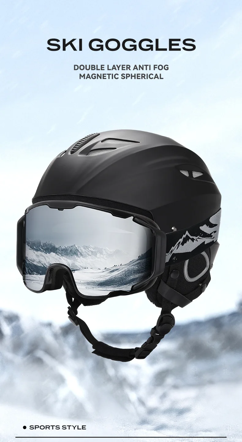 JSJM New Ski Goggles Men Women Double Layer Anti-Fog Big Ski Glasses Winter Outdoor Windproof Protection Ski Goggles Snowboard 5