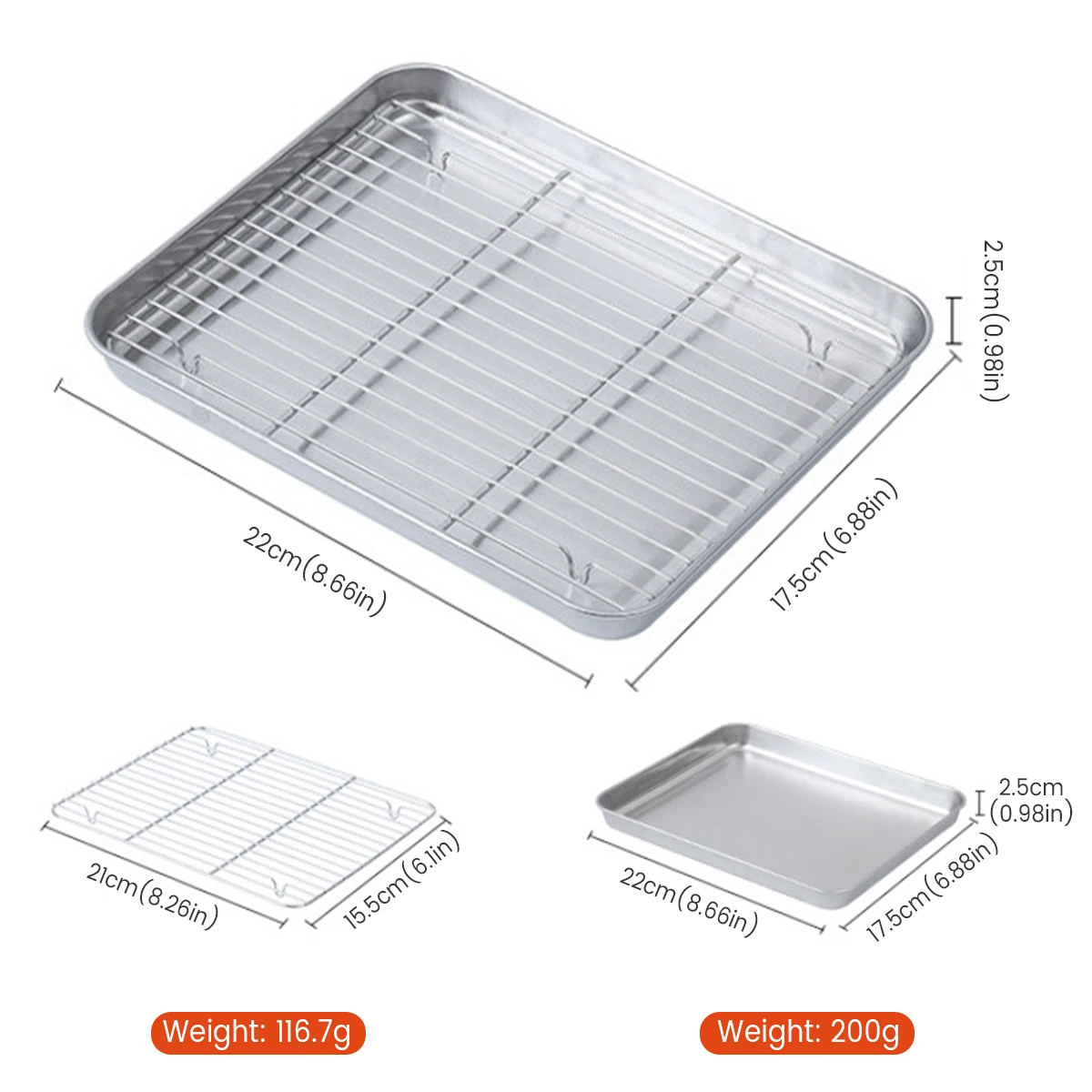 Joyfair Griglia Di Raffreddamento Per Torte, In Acciaio Inox, Set Da 2