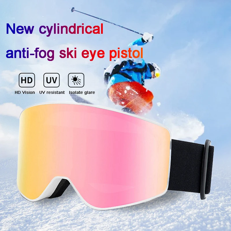 

Ski Goggles Magnetic Cylinder Anti-Fog Double-Layer Coccer Myopia Ski Goggles Adult Mountaineering And Cycling Goggles