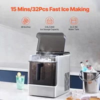SucceBuy Machine à glaçons de comptoir, 24 glaçons prêts en 15 minutes, autonettoyante, portable, avec pelle et panier à glaçons 2